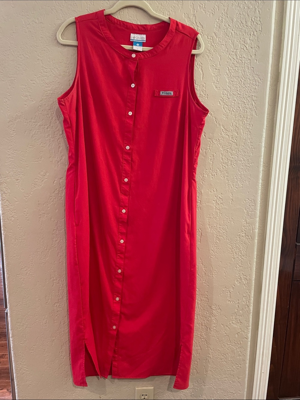 Columbia Red Sleeveless Button-Front Ski/Snow Jacket Shell